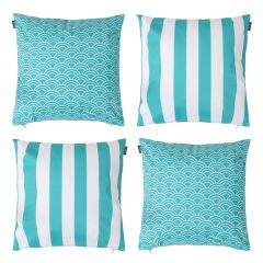 Veeva® Deck Stripe Outdoor Cushion Peppermint, Pack of 4