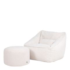 icon® Natalia Borg Armchair Bean Bag & Round Footstool